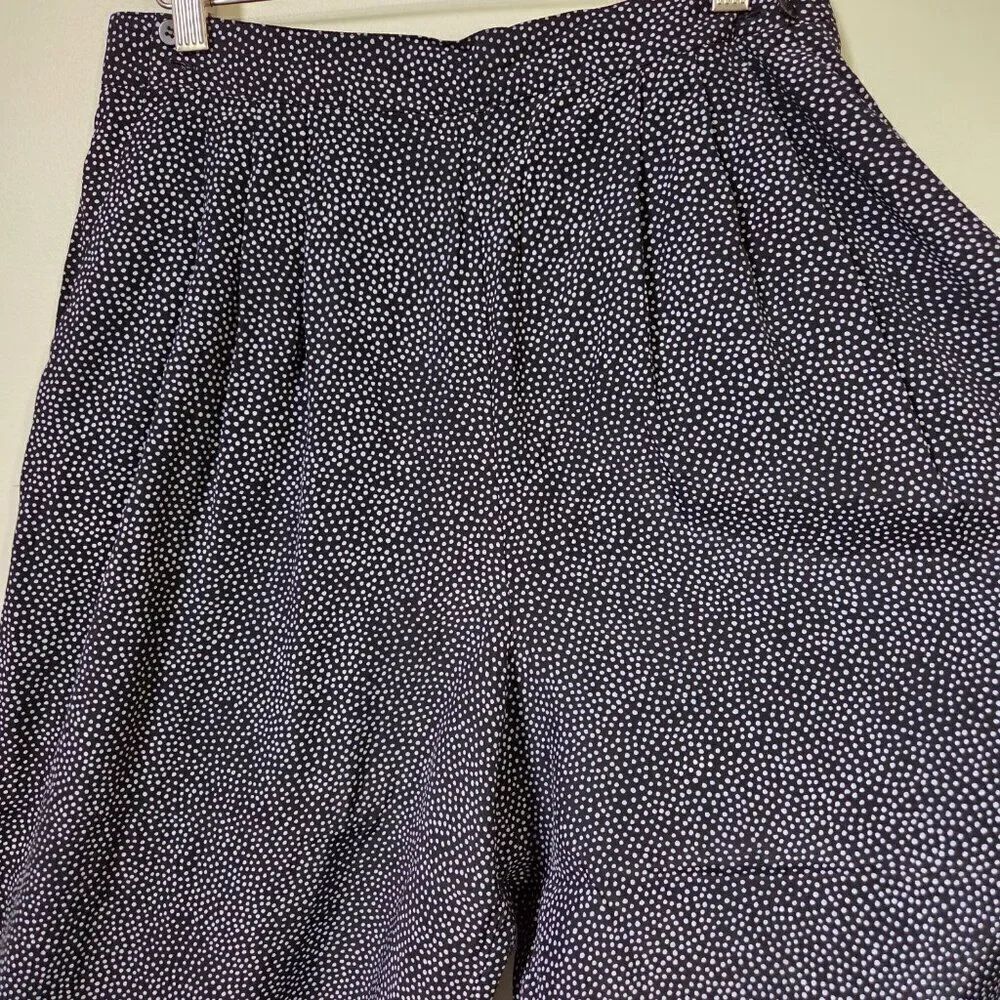 EUC CHAUS PETITES WIDE LEG DOTTED PLEATED SOFT PANTS SIZE 14 - Picture 6 of 16
